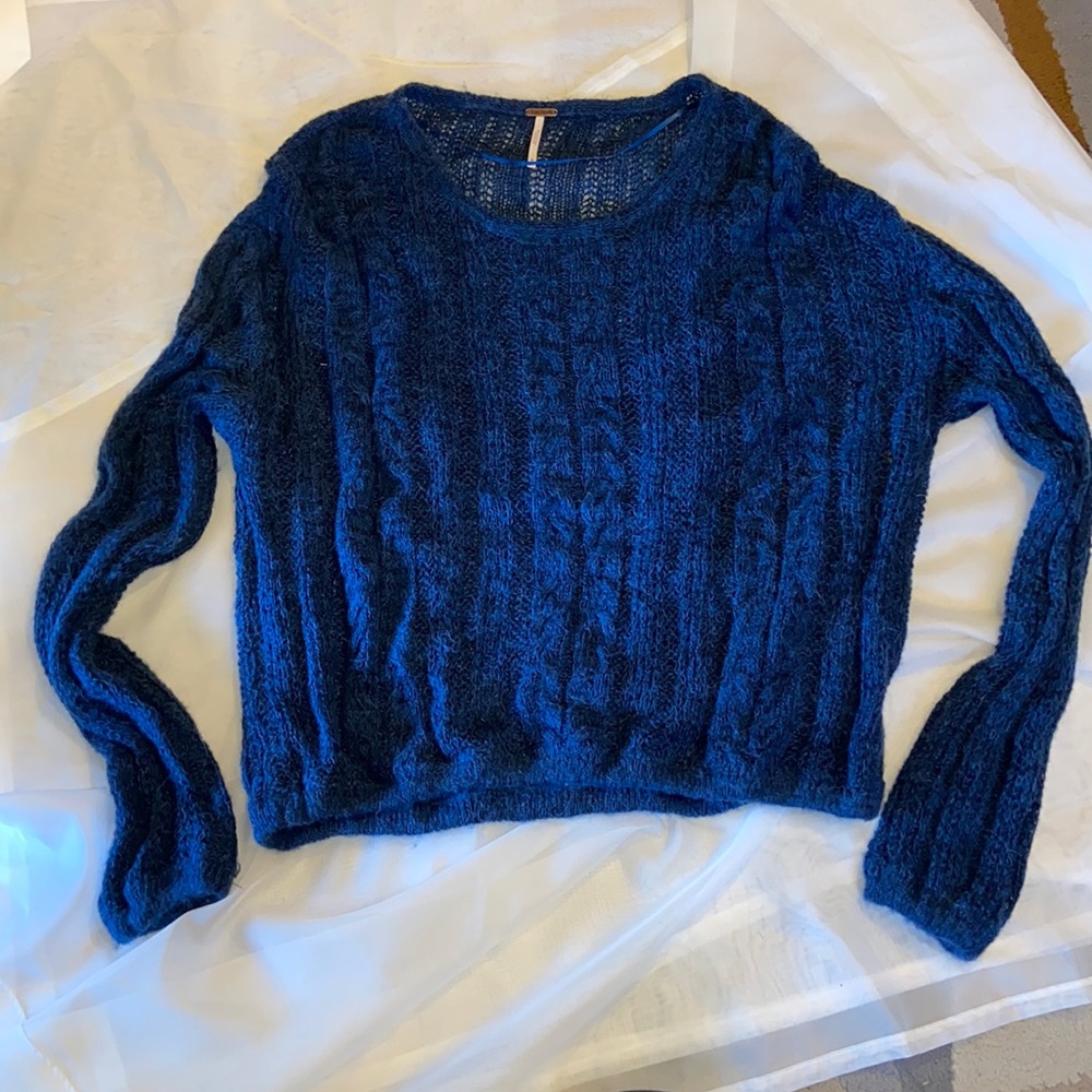 Free People Blue Knit Sweater